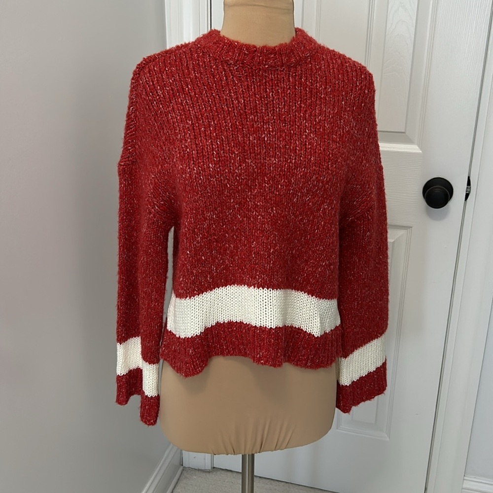 Lovers+ Friends Kirkland Sweater Red White - Picture 3 of 10